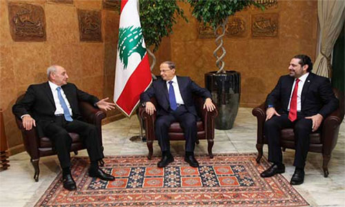 el presidente de Líbano, Michel Aoun, reunido con Saad Hariri y Nabih Berri Líbano ya tiene un nuevo gobierno